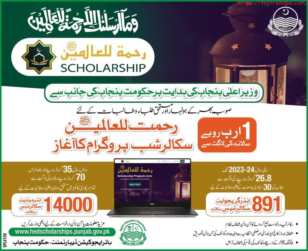 Rehmat ul alameen scholarship apply online 2021 | Complete Guide