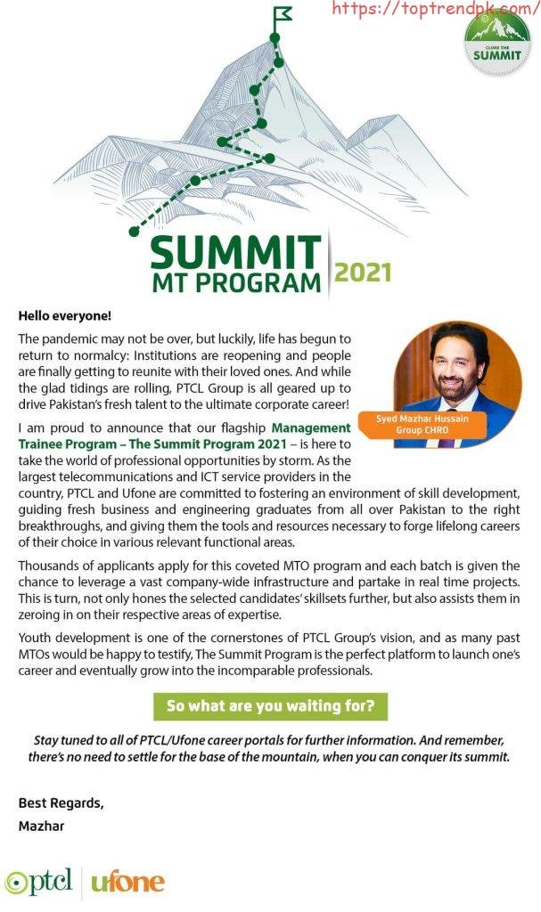 PTCL Summit Program 2024 Online Registration