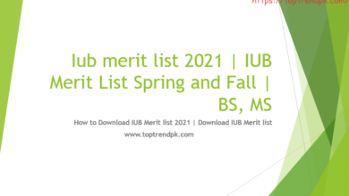 IUB merit List 2021