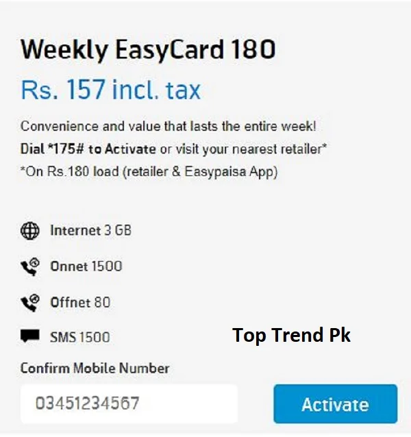 Telenor Weekly Easy Card 180