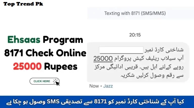 8171 Ehsaas Program 25000 BISP Online Registration Form 2024