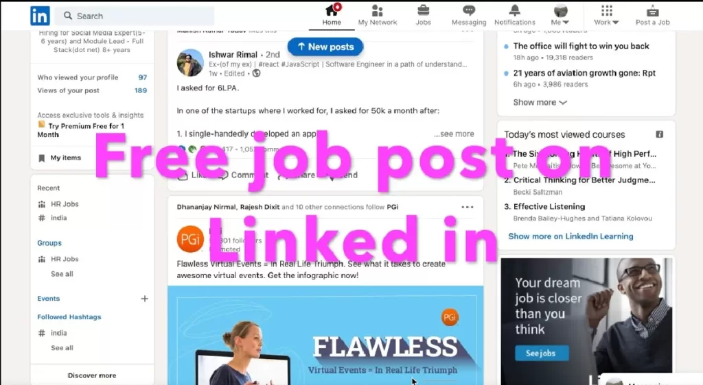 Post A Job On LinkedIn