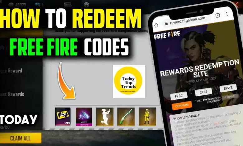 garena free fire redeem codes today