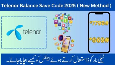 Telenor balance save code new method 2025