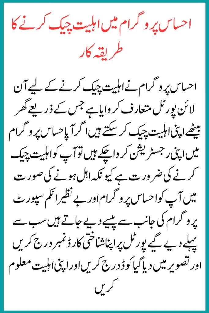 ehsaas nadra registration method