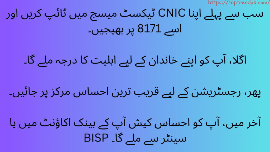 How to apply for ehsaas program