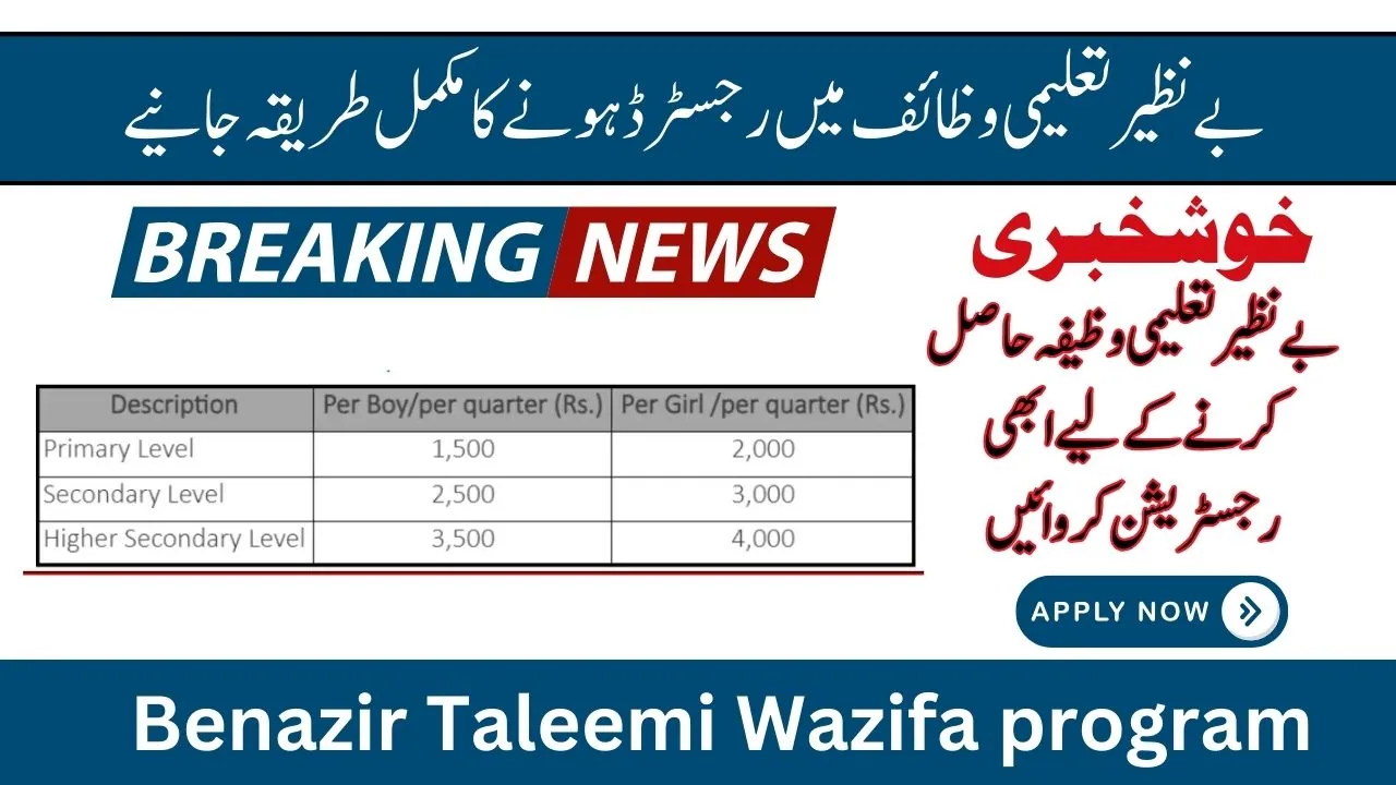 Benazir Taleemi Wazifa Program New Payment Update