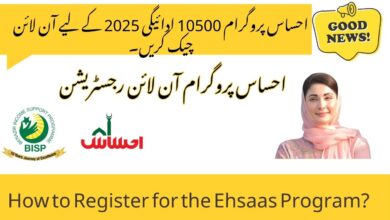 احساس پروگرام آن لائن رجسٹریشن